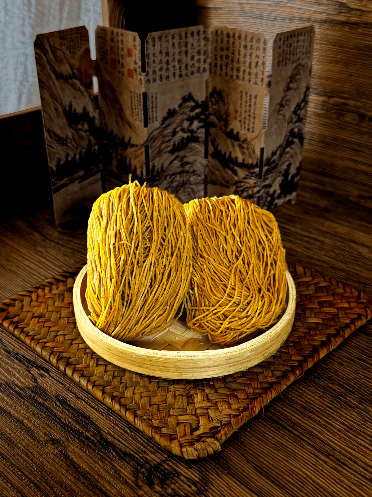 春記麵廠 特上蝦子麵 幼麵 特寫 Chun Kee Noodles Factory Premium Shrimp Roe Noodles Thin Close-up